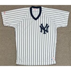 Rawlings MLB Vtg Rare New York Yankees Pinstriped‎ Baseball Jersey Size Large